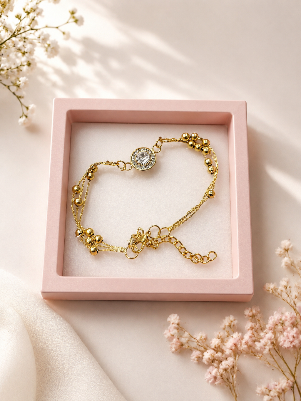 Golden cryral Charm rakhi