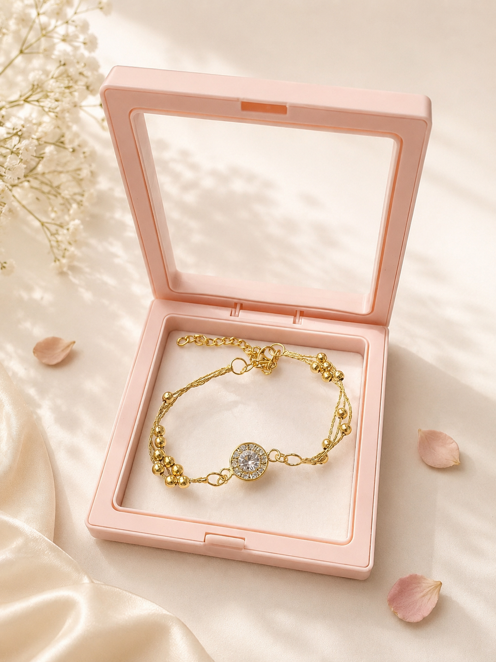 Golden cryral Charm rakhi